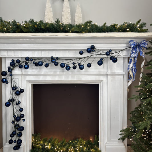 Midnight Blue Bauble Garland - 180cm