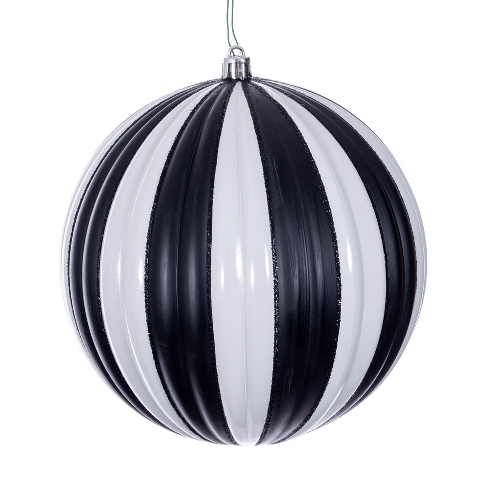 Black and White Stripe Bauble - Various Sizes