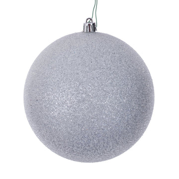 Silver 12cm Iced Ball Ornament - Pack of 4