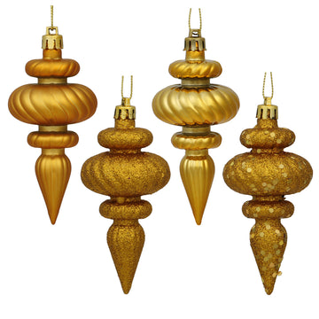 Antique Gold Finial Ornament - Box of 8
