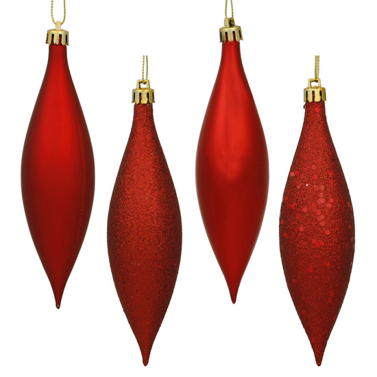 Red Drop Finial Ornament - Box of 8