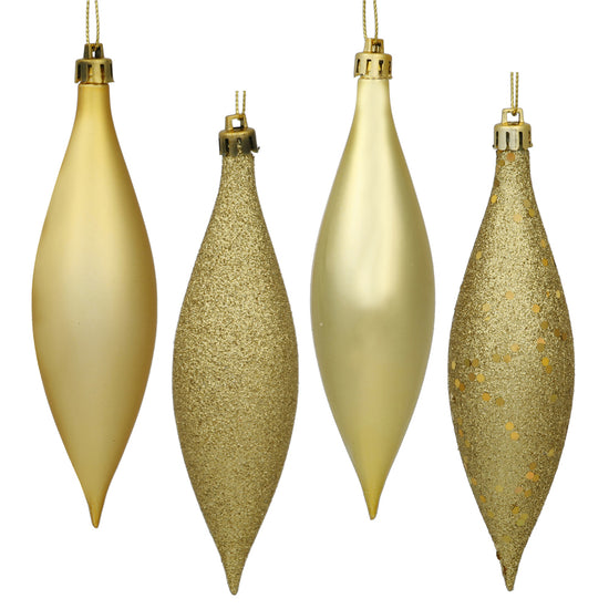 Gold Drop Finial Ornament - Box of 8