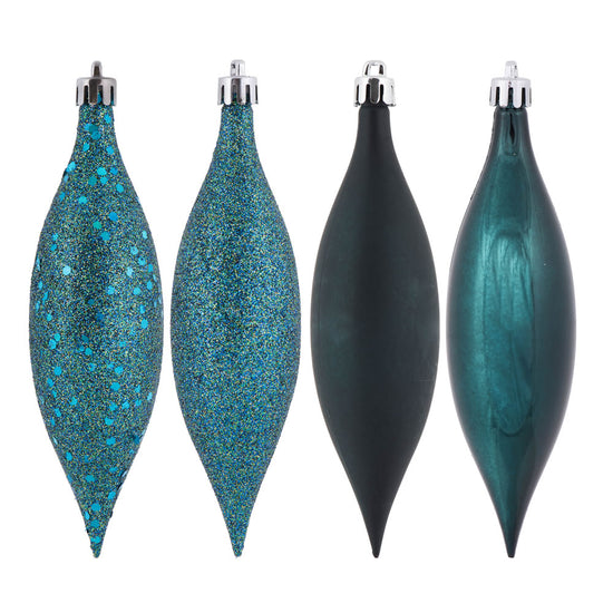 Sea Blue Drop Finial Ornament - Box of 8