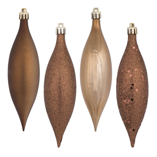 Mocha Drop Finial Ornament - Box of 8