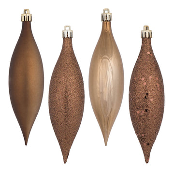 Mocha Drop Finial Ornament - Box of 8