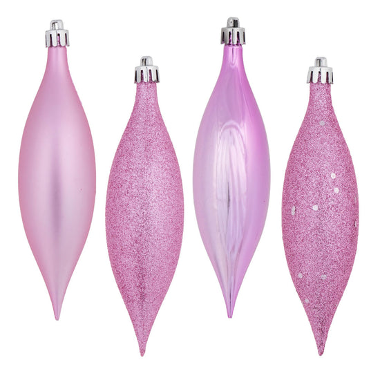 Pink Drop Finial Ornament - Box of 8