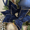Navy Glitter Poinsettia