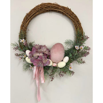 Pink Hydrangea with Egg Wreath