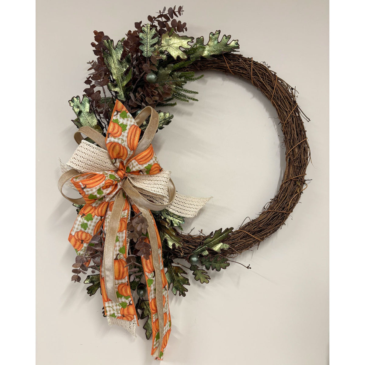 Pumpkin and Acorn Vine Wreath - 50cm