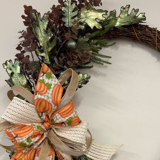 Pumpkin and Acorn Vine Wreath - 50cm