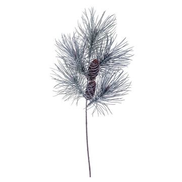 Frosted Pine Stem with Pinecone