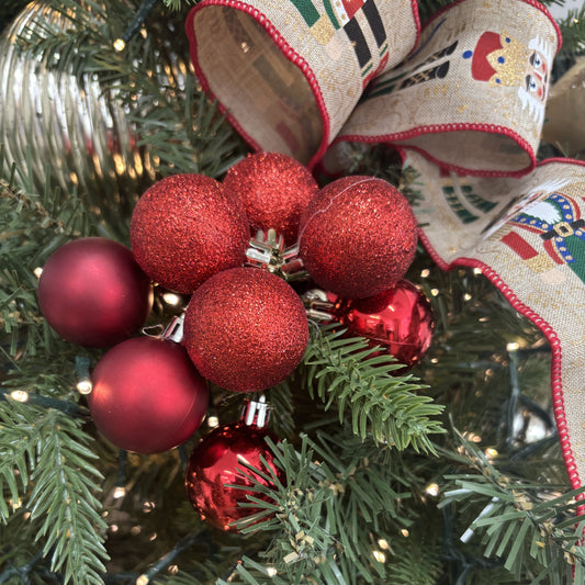 Red Bauble Cluster Pick - Small