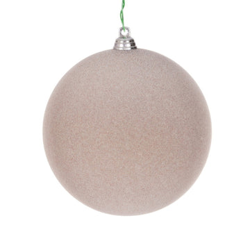 Taupe Flocked Bauble - Various Sizes