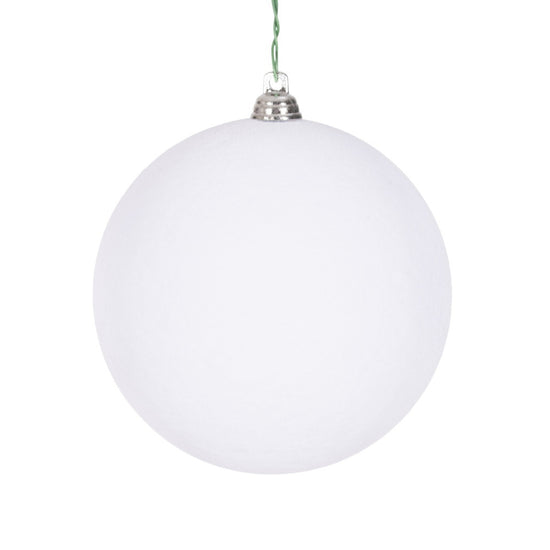 White Flocked Bauble - Various Sizes