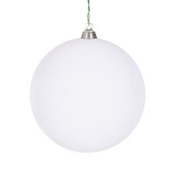 White Flocked Bauble - Various Sizes