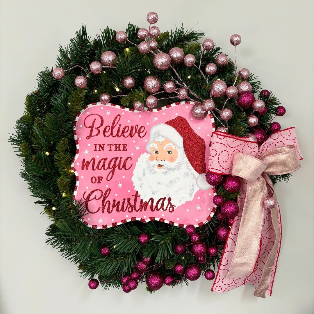 A Blushing Christmas - Green Wreath - My Christmas