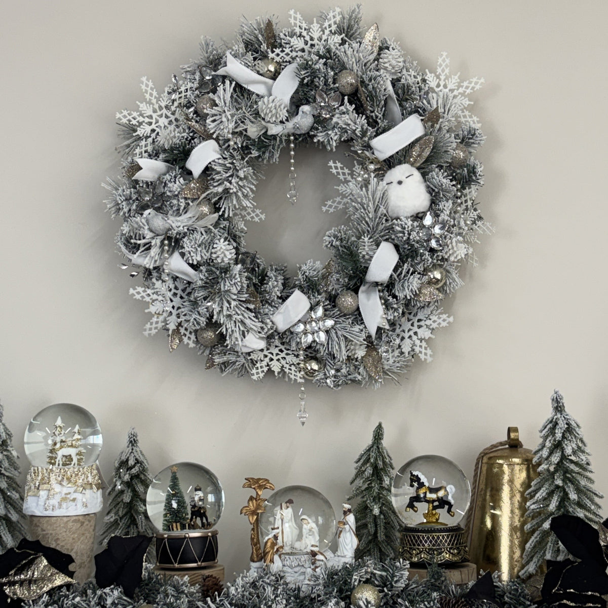 A White Christmas Wreath - 60cm - My Christmas