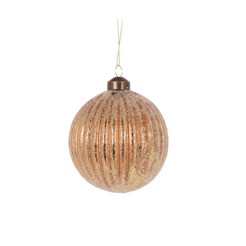 Antique Gold Ribbed Bauble - My Christmas