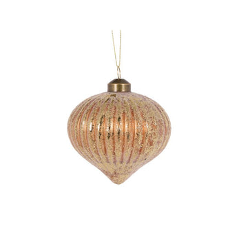 Antique Gold Ribbed Onion Bauble - My Christmas