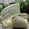 Antique Platinum Metallic Dupion with Sequin Braid Ribbon - My Christmas