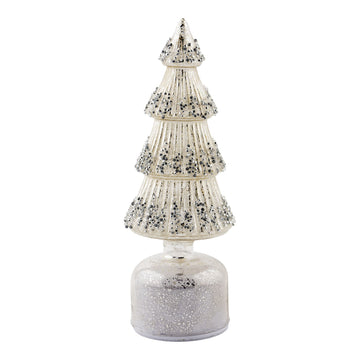 Antique Silver Glass LED Tree - 30cm - My Christmas
