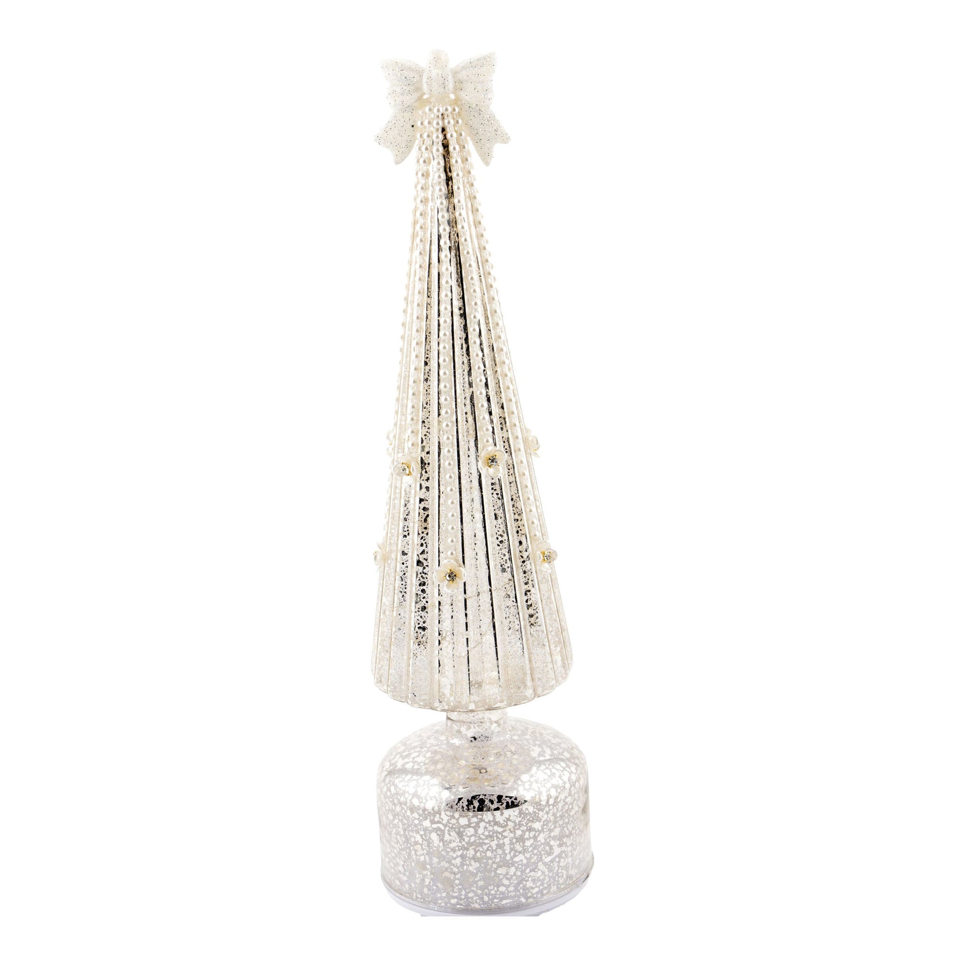 Antique Silver Glass LED Tree - 36cm - My Christmas