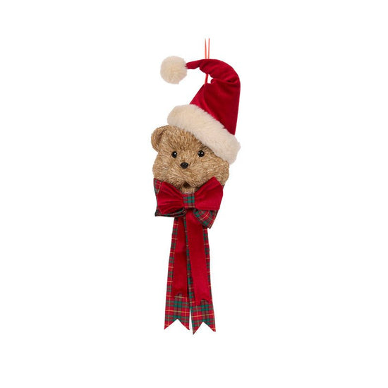Baba Tartan Teddy Face Hanging - My Christmas
