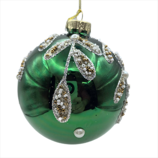 Beaded Emerald Bauble - My Christmas