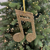 Beaded Gold Music Note Ornament - My Christmas