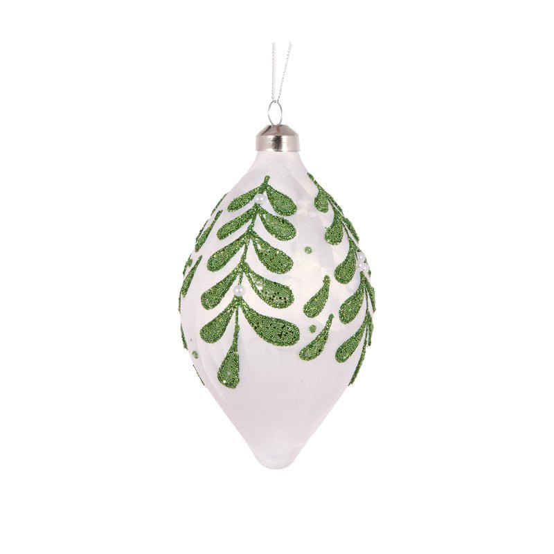 Beaded Mistletoe Drop Bauble - My Christmas