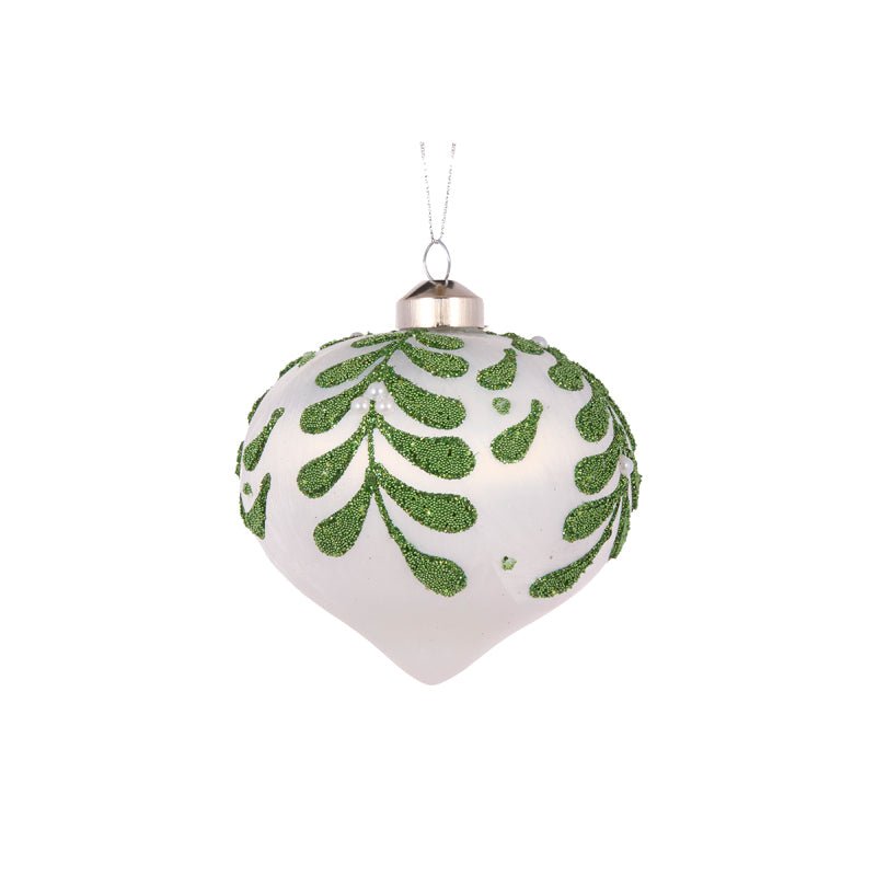 Beaded Mistletoe Onion Bauble - My Christmas