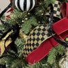 Black and Gold Check Ribbon - My Christmas
