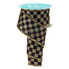 Black and Gold Check Ribbon - My Christmas