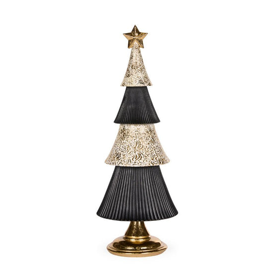 Black and Gold Layered Tree - 41cm - My Christmas