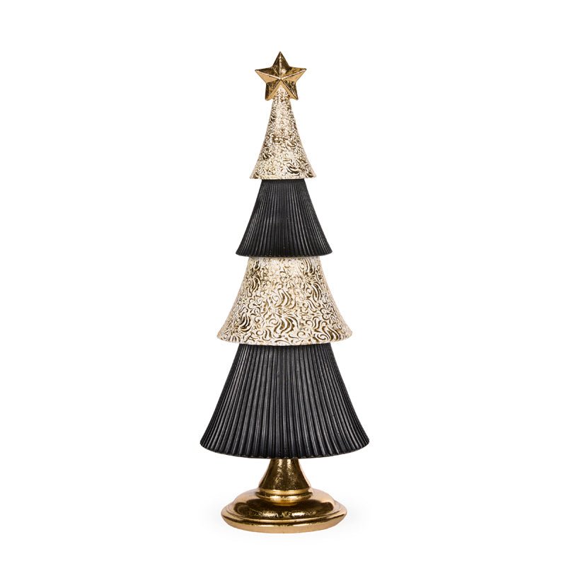 Black and Gold Layered Tree - 41cm - My Christmas