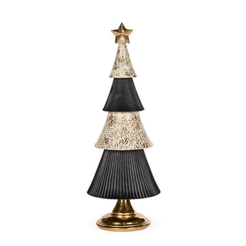 Black and Gold Layered Tree - 41cm - My Christmas