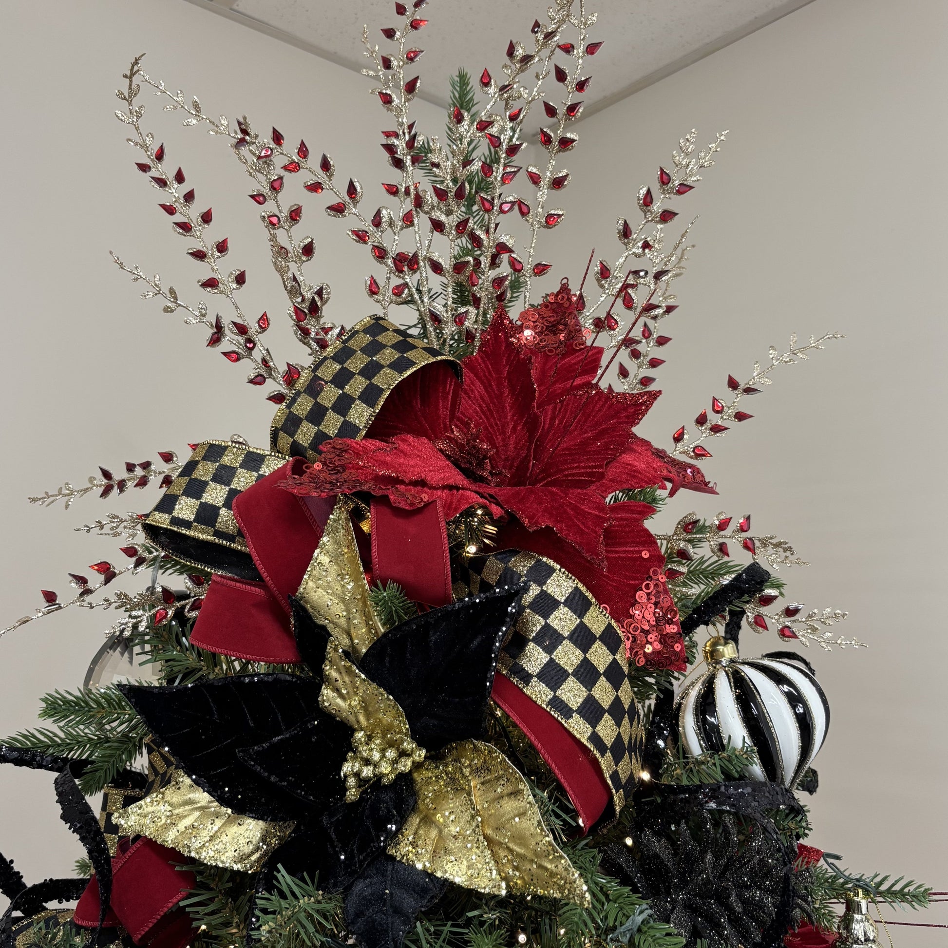 Black and Gold Metallic Poinsettia - My Christmas