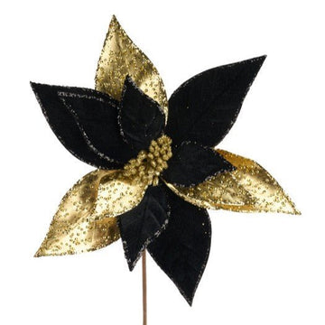 Black and Gold Metallic Poinsettia - My Christmas