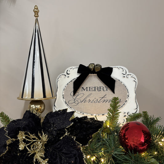 Black and Gold Striped Tree - 44.2cm - My Christmas