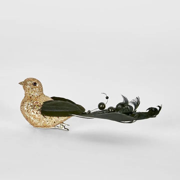 Black and Gold Zhelor Clip on Bird - Set of 6 - My Christmas