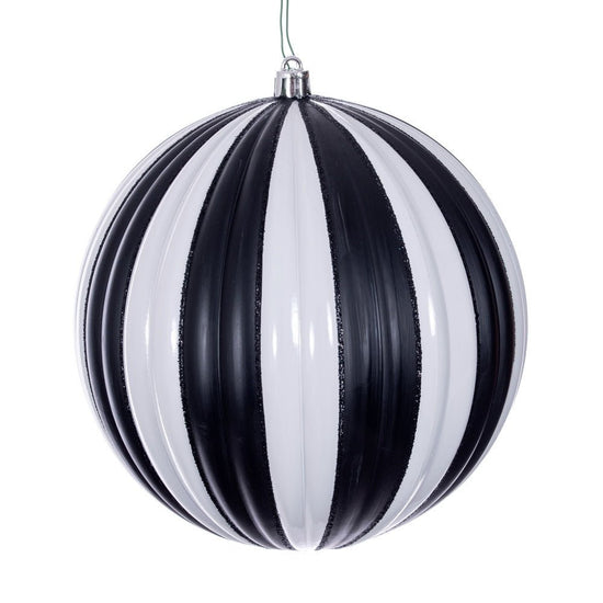 Black and White Stripe Bauble - Various Sizes - My Christmas