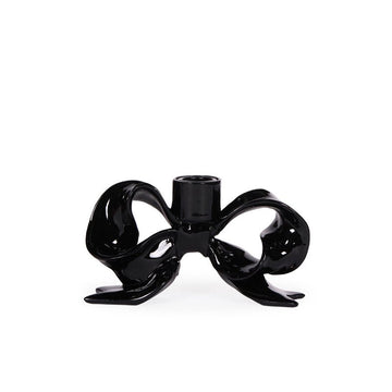 Black Bow Candle Holder - My Christmas
