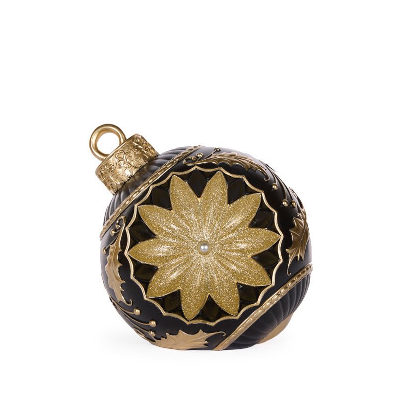 Black Glittered Bauble Decor - 25cm - My Christmas