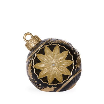 Black Glittered Bauble Decor - 25cm - My Christmas