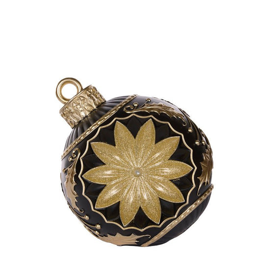 Black Glittered Bauble Decor - 35.5cm - My Christmas