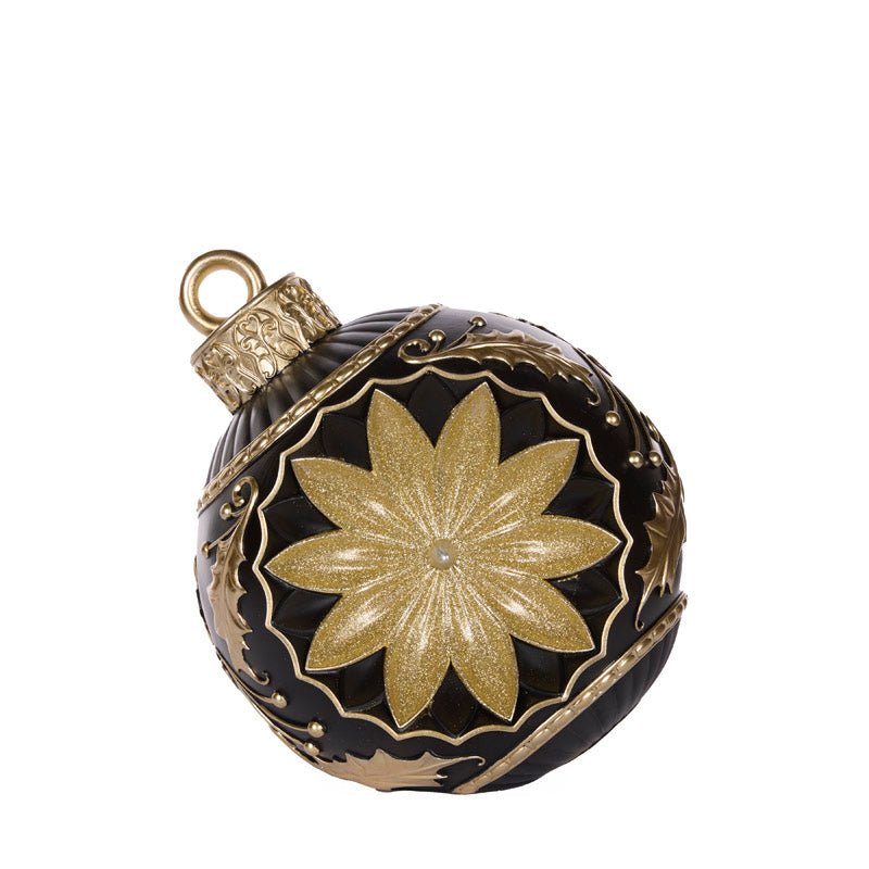 Black Glittered Bauble Decor - 35.5cm - My Christmas