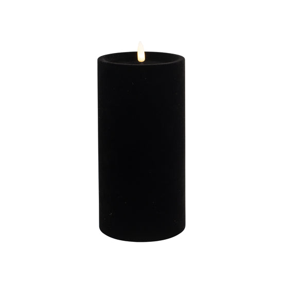 Black Luxe Velvet LED Candle - My Christmas