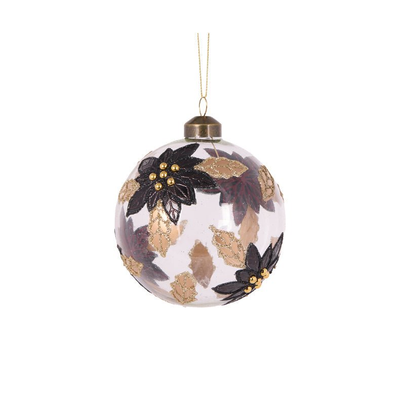 Black Poinsettia Bauble - My Christmas