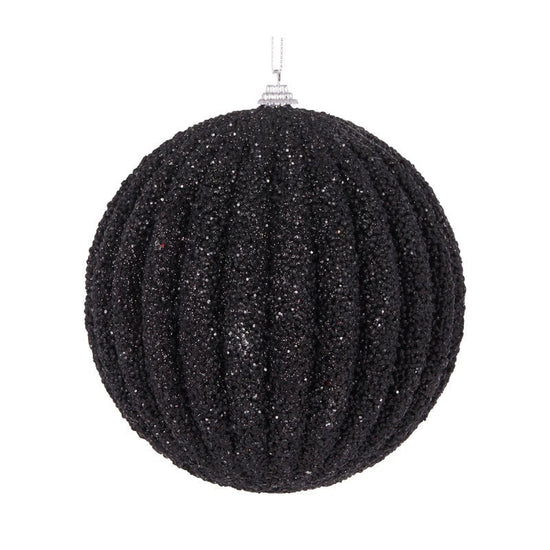 Black Textured Rib Bauble - Various Sizes - My Christmas