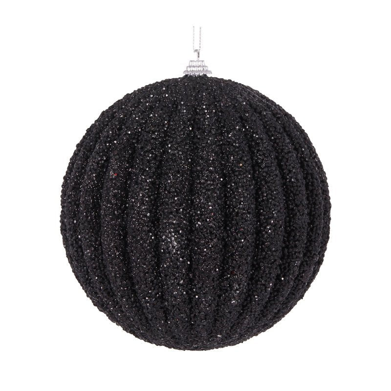 Black Textured Rib Bauble - Various Sizes - My Christmas